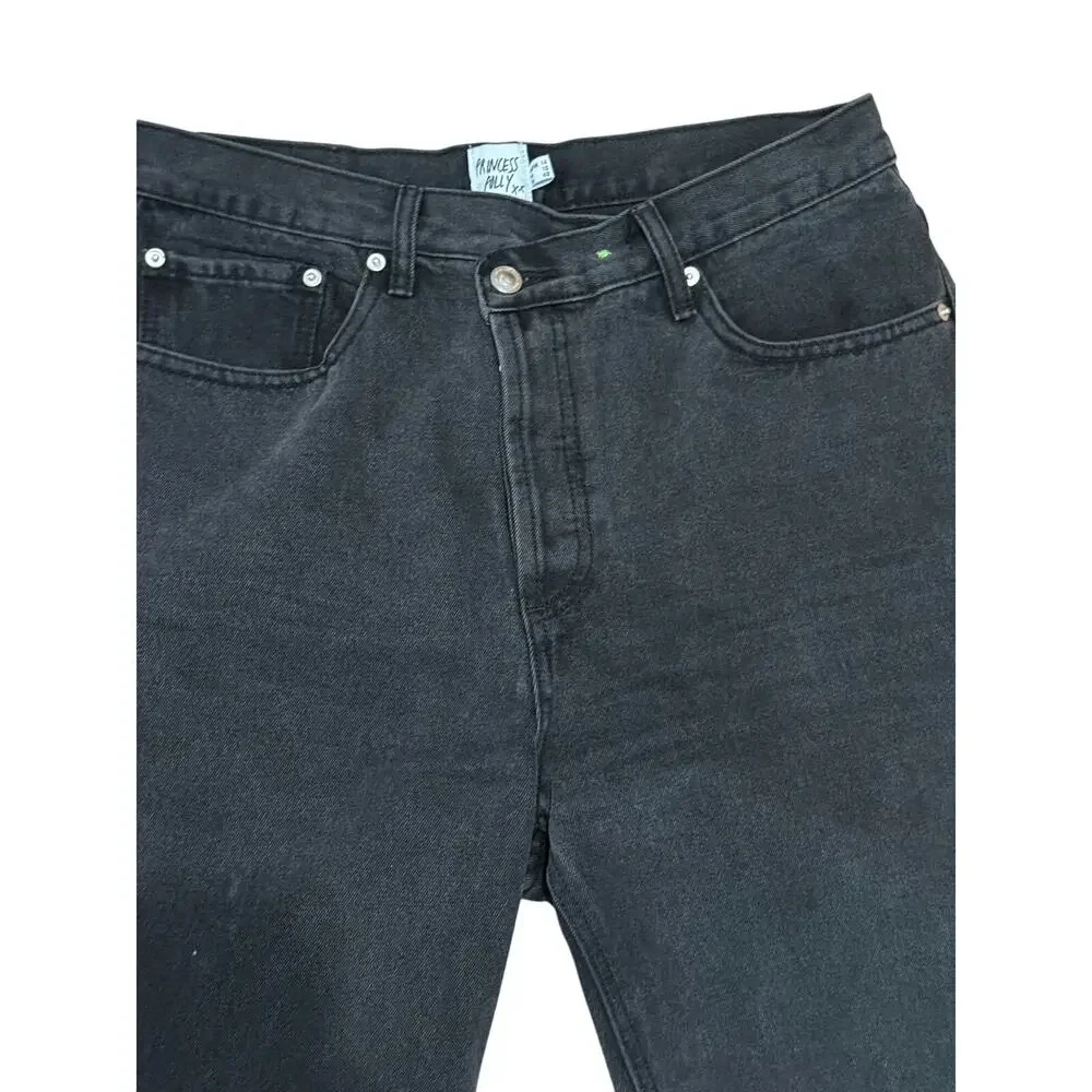Princess Polly Crossover Black Jeans Light Wash Womens 10